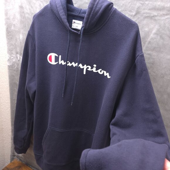 Champion Men's Navy Hoodie‎ Size Large - Picture 1 of 12